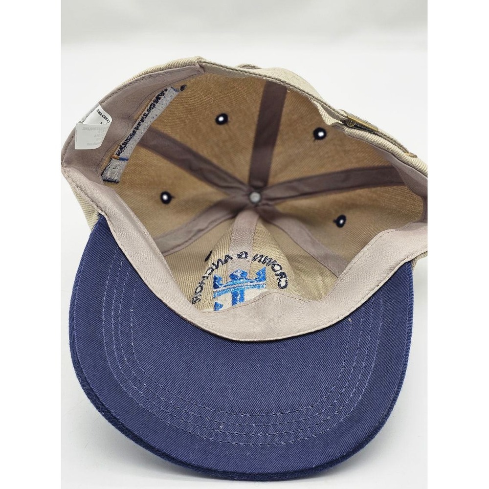 Royal Caribbean Vintage Hat Men OS Tan Crown & Anchor Society Baseball Cap - Picture 4 of 8